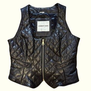 Andrew Marc Women's Black Quilted Vest